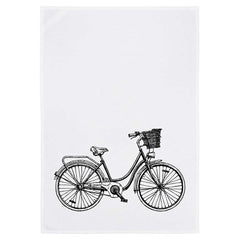 Geschirrtuch Fahrrad, weiß, 50 x 70 Zentimeter, 100% Baumwolle