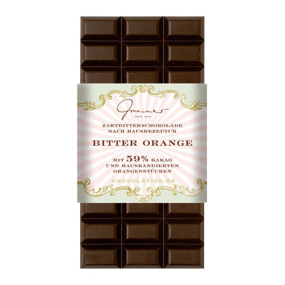 Bitter Orange handgeschöpfte Schokolade, 100g