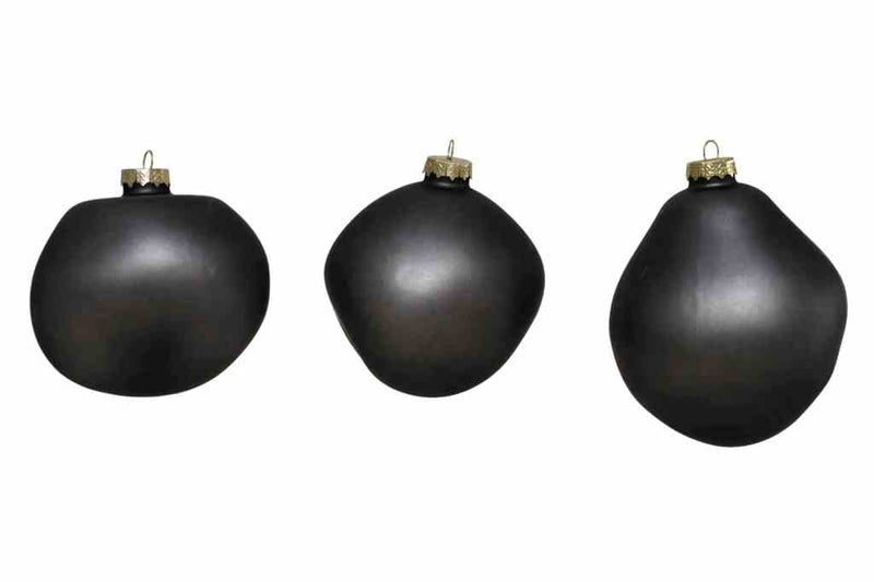 Weihnachtskugel / Glas-Kugel, Christbaumkugel organic 8-9cm, 3 Stück