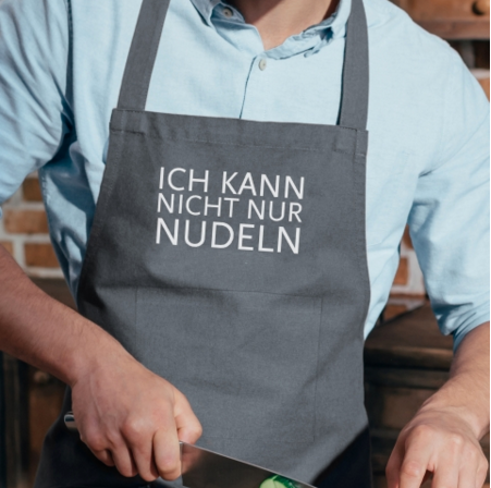 Küchenschürze "Ich kann nicht nur Nudeln", 100% Baumwolle, Maße ca. 80 x 60cm