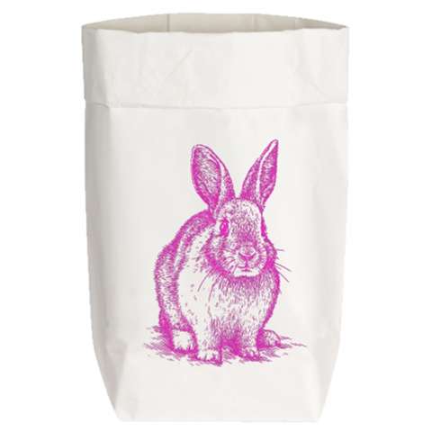 Papiertüte Hase, sitzend, neon pink