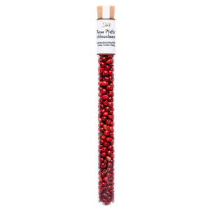 Rosa Pfeffer Schinusbeeren im Reagenzglas